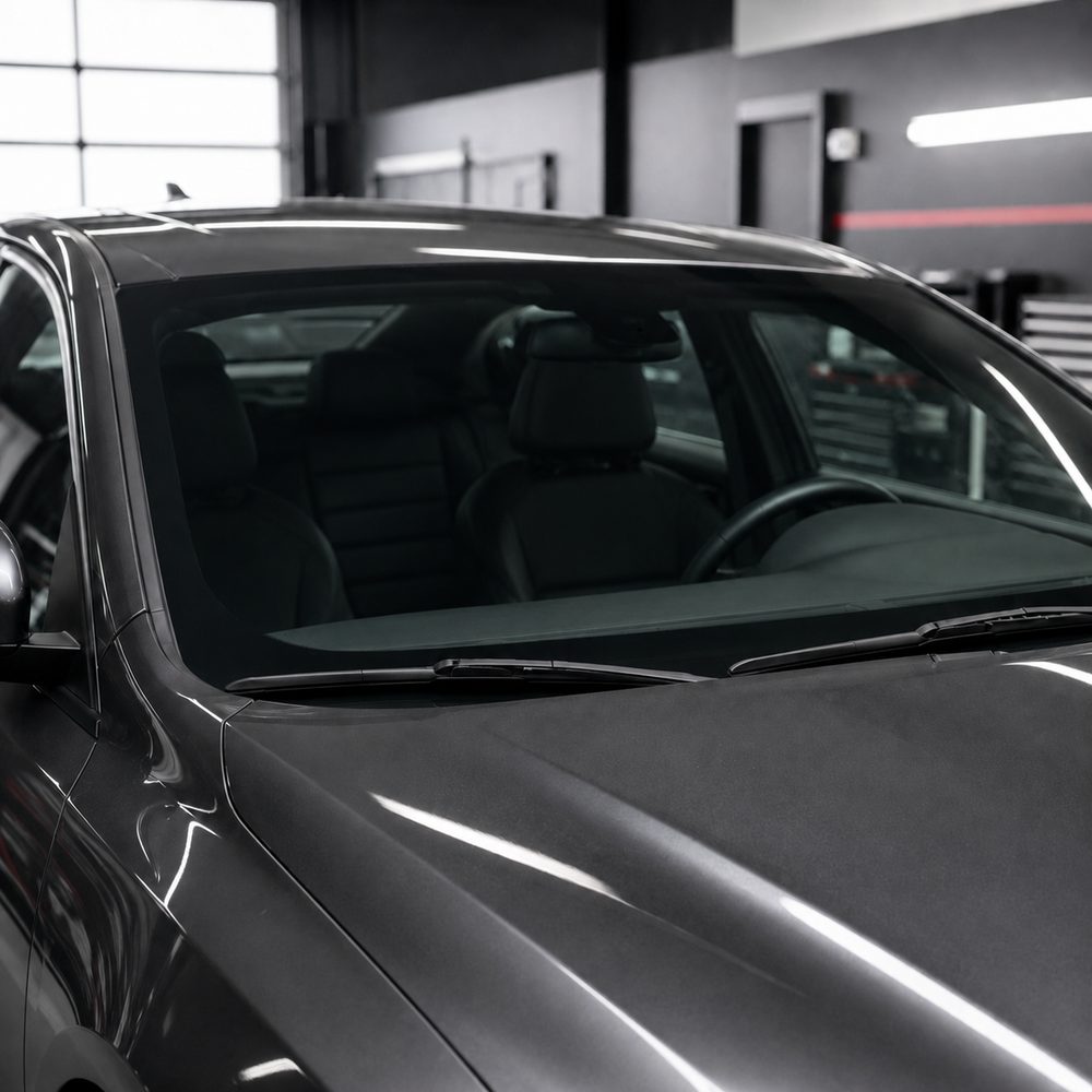 New windshield after replacement